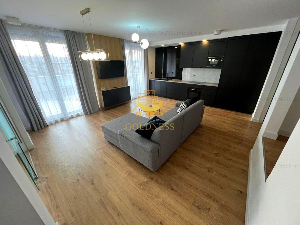 Penthouse mobilat lux, parcare subterana, AC, prima inchiriere