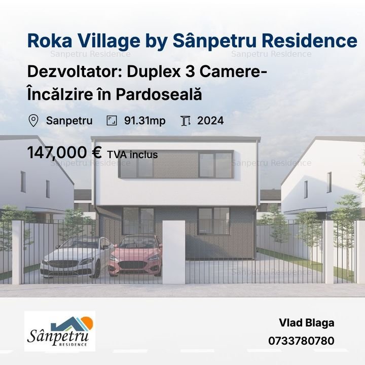 Dezvoltator: Duplex 3 Camere- Incalzire in Pardoseala