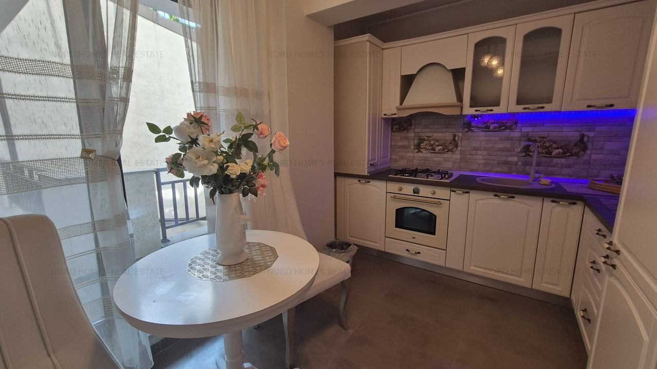 Apartament de 3 camere cu 2 bai, mobilat, utilat + curte - Damaroaia