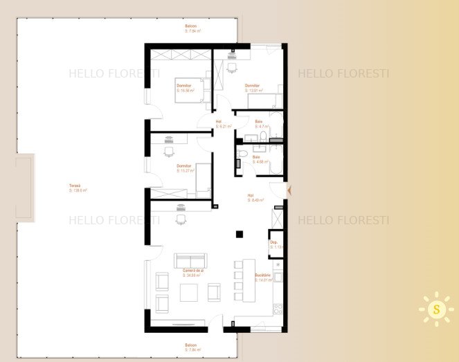 Apartamente cu 4 camere intr-un ansamblu nou in zona VIVO