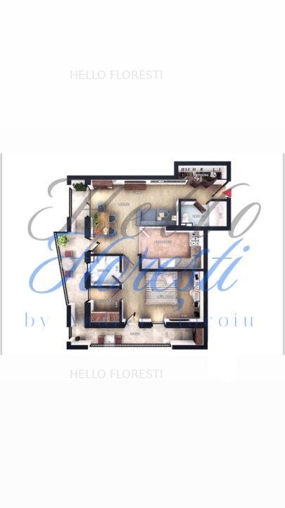 Apartment spatios 2 camere, zona Valea Garbaului