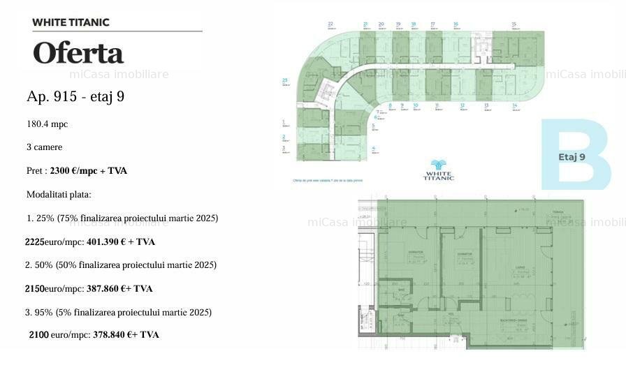 Apartament - Etaj 9 - Complex Rezidențial WHITE TITANIC - Navodari