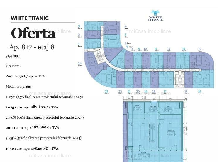 Apartament - Etaj 8 - Complex Rezidențial WHITE TITANIC - Navodari