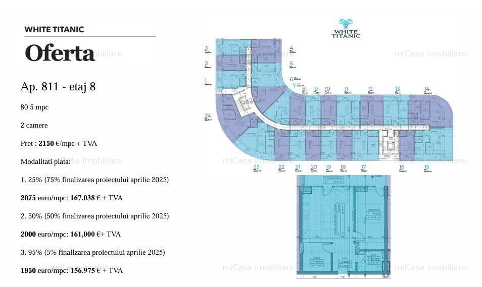 Apartament - Etaj 8 - Complex Rezidențial WHITE TITANIC - Navodari