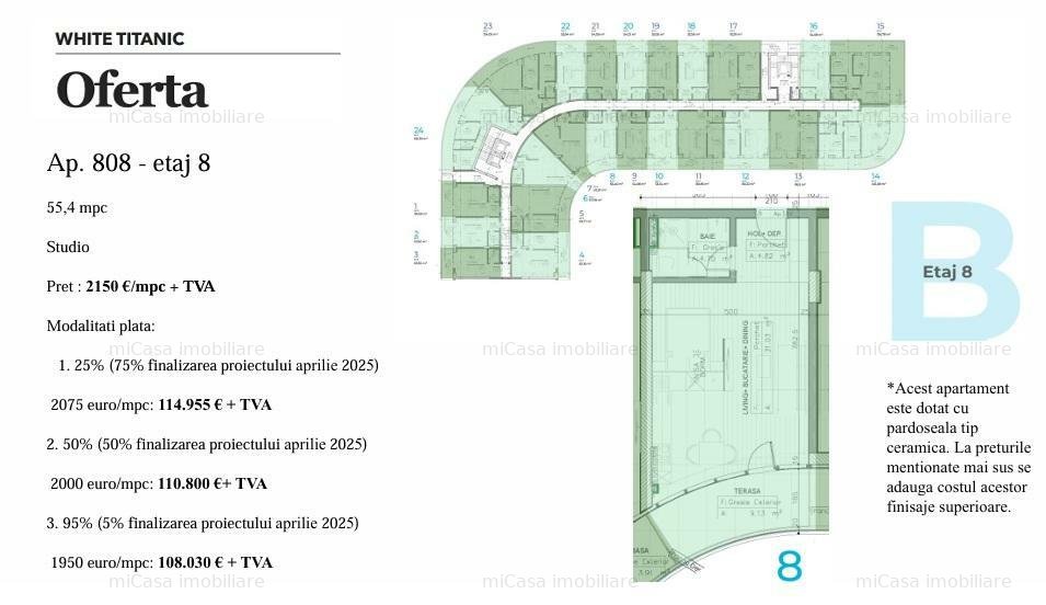 Apartament - Etaj 8 - Complex Rezidențial WHITE TITANIC - Navodari