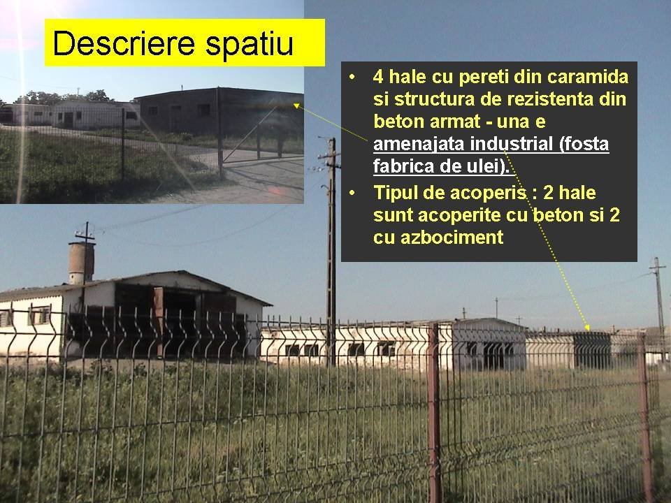 4 HALE=3500mp BETON=1,6ha GAZE 380v1MW ApăCanal acces E85+AUTOSTR-A7-ROMAN Sud