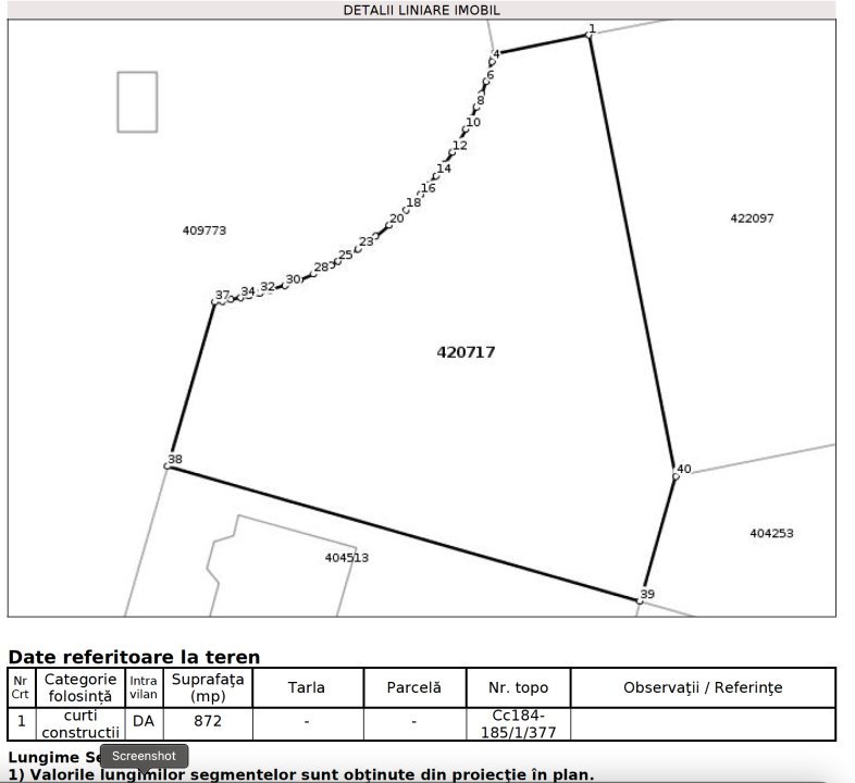 Vând teren 872 mp pt casa/duplex in Moşnita, cartier Serena 1 - imaginea 1
