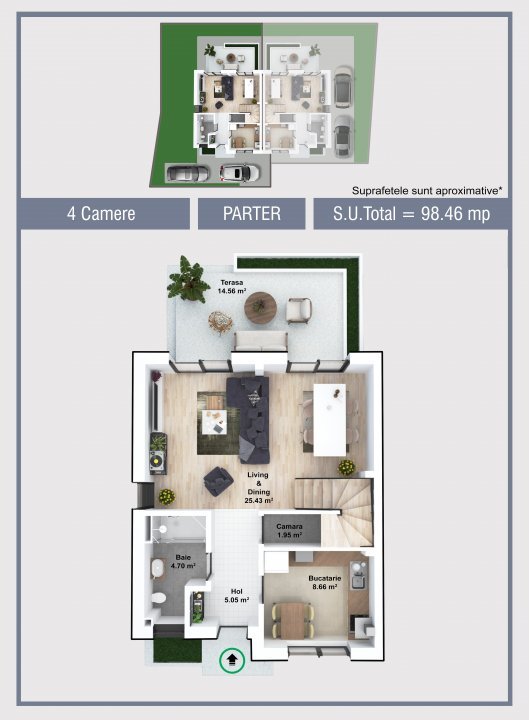 Case Duplex Joita Residence Centura Bucurestiului casa/vila cu 3 camere de vanzare in Bâcu