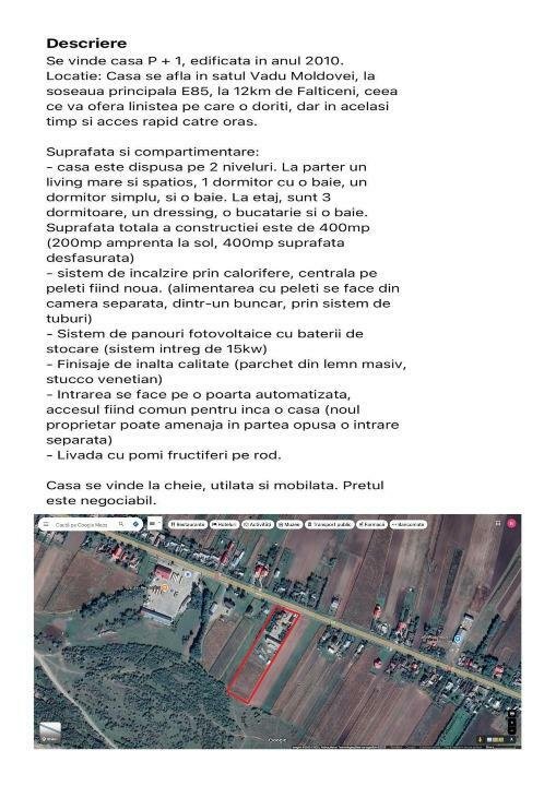 Vand casa P+1 in Vadu Moldovei la 11 km de Falticeni